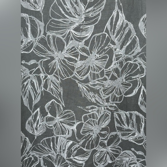 ✨ 36. Linen floral palm print sleeveless dress in plus size 3X - Picture 7 of 15